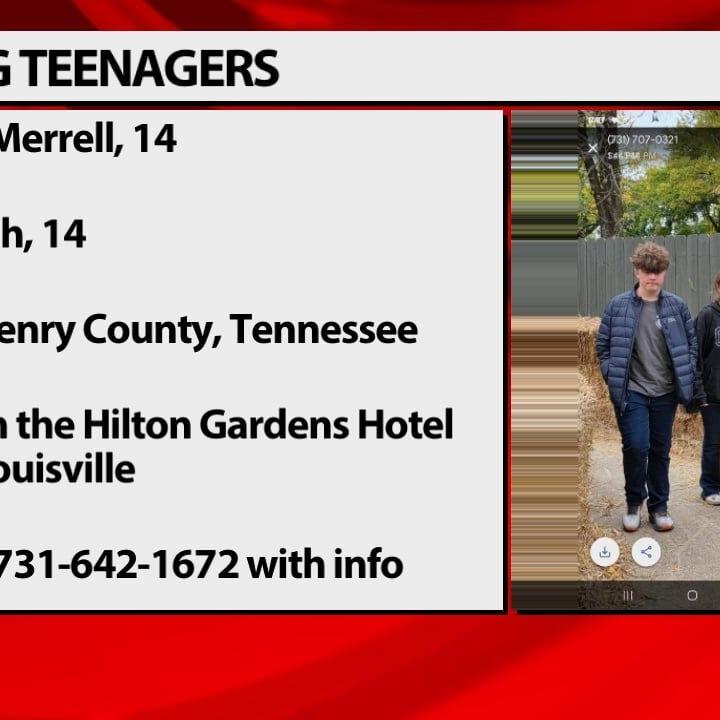 Police searching for 2 missing Tennessee teens last seen in Louisville